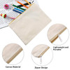 Gejoy 10 Pieces Cosmetic Canvas Pouch Bag Multipurpose Makeup Bag with Zipper Cotton Canvas Travel Toiletry Pouch DIY Craft (L, Beige)