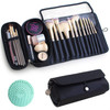 Warmstore Makeup Brush Bag, Travel Makeup Brush Case Makeup Brush Holder Organizer Cosmetic Bag Portable Roll Up Brush Storage Bag for Makeup Brushes