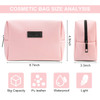MAANGE Small Makeup Bag For Purse, Travel Cosmetic Bag Makeup Pouch PU Leather Portable Versatile Zipper Pouch For Women (Pink)
