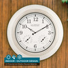 La Crosse Technology 433-29917-INT 21" Indoor/Outdoor Atomic Analog White-Washed Hammered Metal Wall Clock