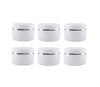 ASTRQLE Empty White Silver Edge Portable Refillable Plastic Cosmetic Makeup Face Cream Jar Sample Container Bottle Pot (100ml(3.4oz)-6PCS)