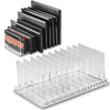 byAlegory Acrylic Makeup Eyeshadow Palette Organizer W/ Removable Dividers | 10 Space Vanity Desk Storage Fits All Palette Sizes - Clear