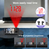 JXTZ Projection Alarm Clock, Large Screen Projector Clock for Bedroom Ceiling, Digital Clock with 180° Projector, 4 Levels Brightness, Alarm Clock Pr