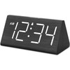 DreamSky Wooden Digital Alarm Clocks for Bedrooms - Electric Desk Clock with Large Numbers, USB Port, Loud Alarm for Heavy Sleepers, Adjustable Volum