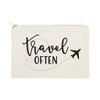 The Cotton & Canvas Co. Travel Often Cosmetic Bag and Travel Make Up Pouch