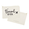 The Cotton & Canvas Co. Travel Often Cosmetic Bag and Travel Make Up Pouch
