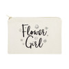 The Cotton & Canvas Co. Flower Girl Wedding Cosmetic Bag, Bridal Party Gift and Travel Make Up Pouch