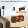 DreamSky Wooden Digital Alarm Clock for Bedroom - Desk Clock with Large Numbers for Living Room Office, Loud Alarm for Heavy Sleepers Adults, Volume