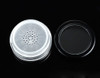 6 Pcs 10g 10ml Empty Plastic Clear Makeup Jar Cosmetic Cream Face Powder Blusher Foundation Container Pots With Sifter And Black Rimmed Lid