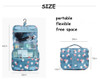 King&Pig Toiletry Bag Multifunction Cosmetic Bag Portable Makeup Pouch Waterproof Travel Hanging Organizer Bag Travel Storage Bag (blue flower)