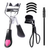 Eyelash Curlers,4 in 1 Black Lash Curler Kit for Women Includes 2 Size of Eye Lash Curler with Comb,Eyebrow Brush,4 Refills Pads,for Natural and Curv