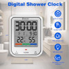 Geevon Digital Bathroom Clock, Waterproof Shower Timer with Large Touch Screen, Battery Operated Bathroom Wall Clock with Temperature & Humidity Disp