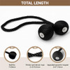 Hion Magnetic Curtain Tiebacks Black 2pcs, Curtain Tiebacks Buckles Holdbacks Holders Hooks Clip for Home Outdoor Bedroom Office Decorative Curtain