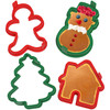 Kamehame Silicone Pancake Molds for Snowman, Christmas Tree, House, Gingerbread Man Shape Pancakes, 4 Pack Nonstick Pancake Shaper for kids, Fun Chri