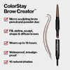 Revlon ColorStay Brow Creator, 2-in-1 Precise Eyebrow Pencil & Powder with Spoolie Brush, Waterproof & Long Lasting, 610 Dark Brown, 0.003 oz