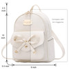 I IHAYNER Girls Bowknot Cute Leather Backpack Mini Backpack Purse for Women Beige