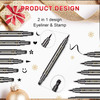 Erinde 6PCS Double-headed Eyeliner Stamp Pen Set, Black Stencil, Winged Eyeliner Tattoo Tool, Star Moon Heart Eye Makeup