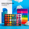 Afflano Rainbow Eyeshadow Palette Matte Shimmer Pressed Glitter, Pigmented Colorful Eye Shadow Pallets, Pink Red Orange Yellow Green Blue Purple 35 C
