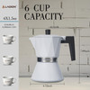 LAOION Moka Pot, 6-Cup Espresso Maker, 300ml Portable Stovetop Espresso Maker, Percolator Coffee Pot Compatible with Induction Cooktops, Suitable for