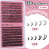 Lash Clusters 30D+40D Individual Lashes 320pcs Natural Cluster Eyelash Extensions 8-16MIX DIY Lash Extension D Curly Wispy False Eyelashes Clusters b