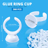 300PCS AliOry Glue Rings for Eyelash Extensions Disposable Rings for Lashes Lovely Shape Lash Fan Blossom Glue Cups Lash Extension Supplies Supplies