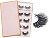 DYSILK Lashes False Eyelashes - Mink Lashes 5 Pairs 6D Faux Eyelash - Wispy Eyelashes Fluffy Strip Lashes Fake Eyelashes Reusable Lash Extension Kit