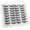JIMIRE 16 Pairs Cat Eye False Eyelashes Fluffy Natural Fake Lashes 3D Volume Lashes Pack for Cat-Eye Look