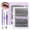 DIY Lash Extension Kit 280pcs Individual Lashes Cluster D Curl Eyelash Extension Kit Lash Clusters with Lash Bond and Seal and Lash Applicator Tool f