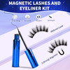 Magnetic Eyelashes and Eyeliner Kit, Premium Magnetic Lashes 3D Natural Look with Eyeliner and Tweezers, Lightweight & Sweatproof False Eyelashes No