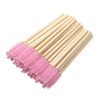 100 PCS Pink Bamboo Eyelash Brushes Mascara Wands Eye Lash Eyebrow Applicator Cosmetic Makeup Brush Tool Kits