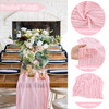 6 Pieces Pink Valentine's Day 10FT Cheesecloth Table Runner Boho Gauze Fabric Table Runner Rustic Sheer Runner for Wedding Birthday Baby Shower Party