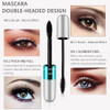 2 Pack Lash Cosmetics Mascara 5x Longer Lash Mascaras, 2 in 1 Black Mascara Waterproof Volume and Length Eye Cosmetics, Long-Lasting Natural Liquid E
