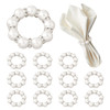 12Pcs Pearl Napkin Rings, Round Napkin Buckles Wedding Beaded White Napkin Rings Silver Napkin Ring Holder for Formal Dinner Reception Party Banquet