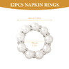 12Pcs Pearl Napkin Rings, Round Napkin Buckles Wedding Beaded White Napkin Rings Silver Napkin Ring Holder for Formal Dinner Reception Party Banquet