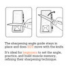 SHARPAL 196N ANGLE PYRAMID Whetstone Knife Blade Sharpener Sharpening Stone Angle Guide 2-Pack, 4 Universal Angles-14°, 17°, 20°, 25°