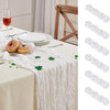 6 Pack White Cheesecloth Table Runner 10FT Long Saint Patrick's Day Boho Gauze Table Runner Rustic Sheer Runner for Spring Wedding Bridal Baby Shower