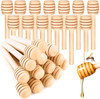 Gloriec 40 Pcs Honey Dipper Sticks - Wooden Honey Dipper- 3 Inch Mini Wooden Honeycomb Sticks, Honey Stirrer Stick For Honey Jar Dispense Drizzle Hon