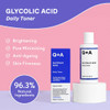 Q+A Glycolic Acid Daily Face Toner (100ml), Hydrating Toner for Face with Glycolic for Smooth Skin, Refines Pores & Evens Skin Tone, Fragrance Free,