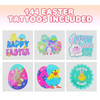 Easter Basket Stuffers for Kids, 144 Pack Easter Tattoos for Kids, Individual Temporary Tattoos Easter Themes, Fake Tattoo Stickers, Egg Fillers, Eas