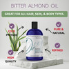 Dr Joe Lab Bitter Almond Oil - 8 oz Pure, Cold Pressed, Non-GMO, Vegan, Extra Virgin, All Natural, Perfect for Body, Hair, Skin, Nails, Facial Hair,