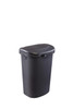 Rubbermaid Commercial Products Touch Top Trash Can/Wastebasket with Lid, 13-Gallon, Small Black Garbage Bin for Home/Kitchen/Bathroom/Bedroom/Office