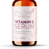 Eva Naturals Vitamin C Serum for Face - 20% Vit C with Hyaluronic Acid, Ferulic Acid & Vitamin E - Facial Serum for Dark Spots, Acne, Anti Aging, Glo