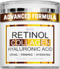 Retinol Cream for Face with Collagen and Hyaluronic Acid - Anti Aging Wrinkle Cream for Women and Men - Day and Night Facial Moisturizer for Tighteni