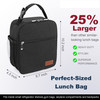 Femuar Lunch bag for Men Women Adults Small for Office Work Picnic - Reusable Portable Lunchbag, Black
