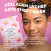 Vitamasques Korean Collagen Face Mask - Hydrating & Moisturizing Korean Sheet Mask with Lychee & Hyaluronic Acid - Vegan Facial Skincare for Firming,