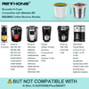 RETHONE K Cup Reusable Coffee Pods, Stainless Steel Reusable K Cups Compatible with Keurig 1.0 & 2.0 Coffee Machines Brewers Refillable K Cups (2 Pac