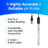 Bluelab PROBPH pH Probe for Water, Replacement Electrode for Meter, Monitor, and Controller with Easy Calibration, Tool for Hydroponic System and Ind