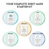 Hydrating Sheet Mask Starter Kit Variety Pack for Skin Care, Dry, Ance, Sensitive Skin, Korean Vegan Facial Sheet Mask for Men & Women, Collagen, Cic