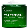 Majestic Pure Tea Tree Oil Moisturizing Cream - Body, Foot & Face Moisturizer - With Ceramides, Vitamins A E & Vegan Collagen - For Dry Skin, Oily Sk