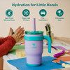 REDUCE 14 Oz Coldee Kids Tumbler with Lid and Straw - Coldee Insulated Travel Mug - Spill-Proof, Sweatproof Stainless Steel, BPA-Free - Includes Hand